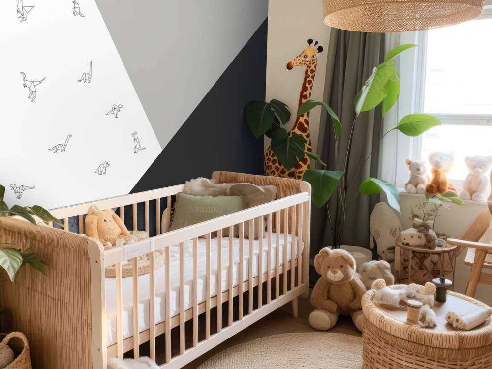 Zwart-wit driehoeken met dino's