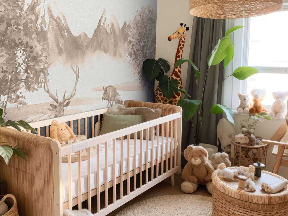 Bos met dieren in taupe