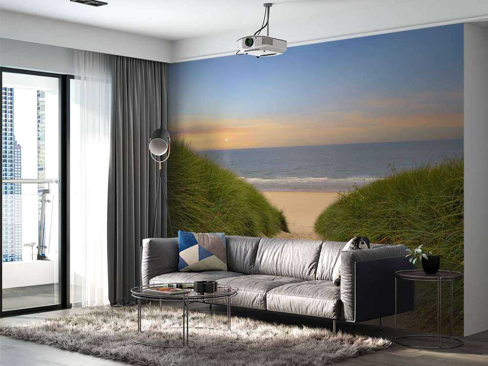 Zonsondergang bij strand