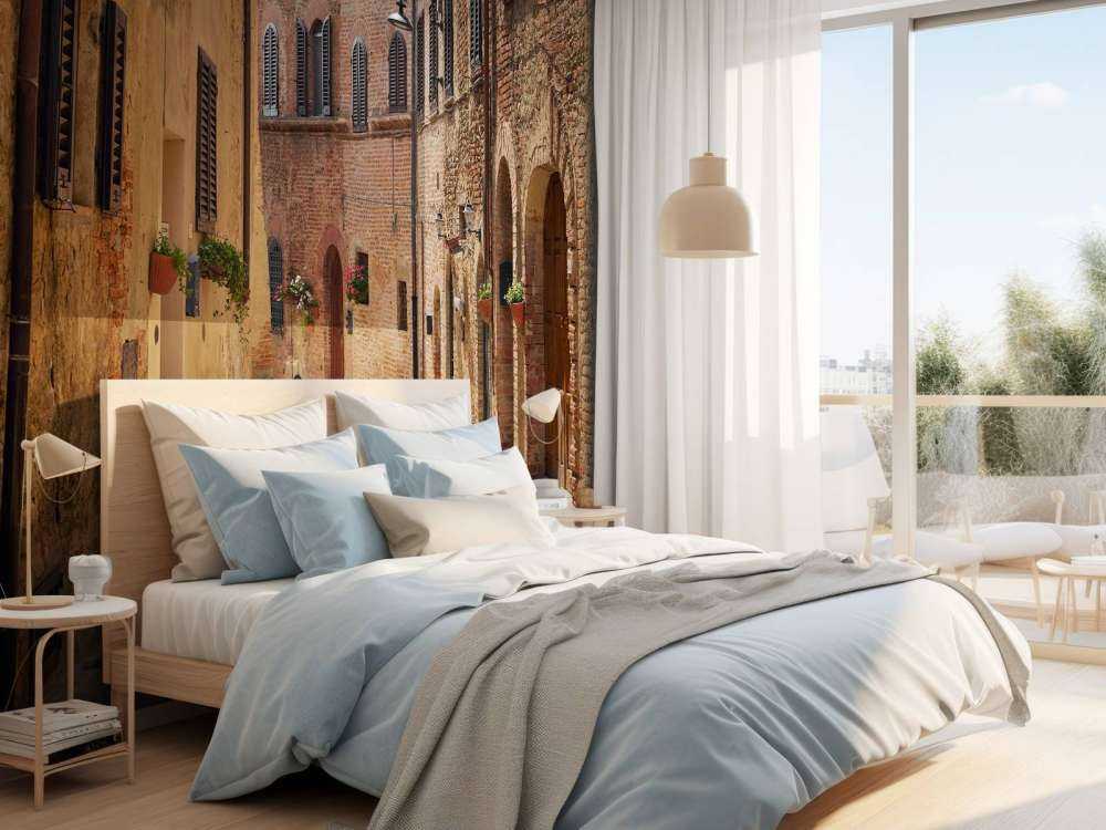 Klassiek straatje met bloemen