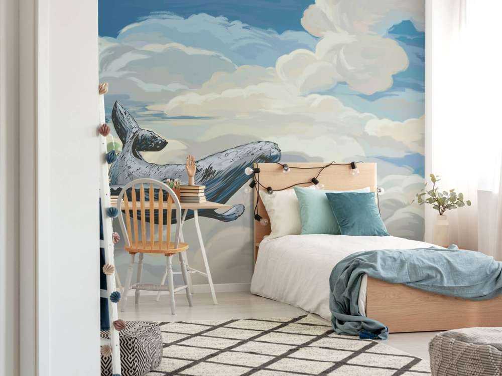 Walvis door de wolken