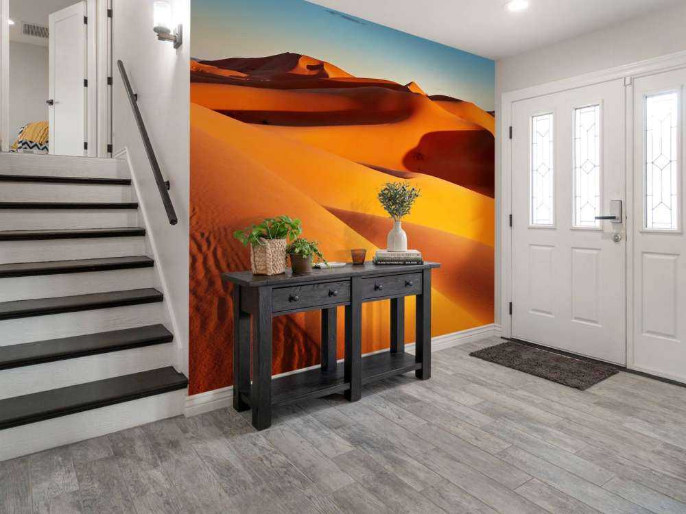 Woestijn tijdens de zonsondergang