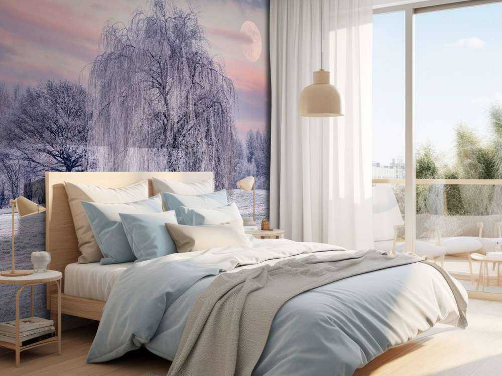 Boom bedekt met vorst