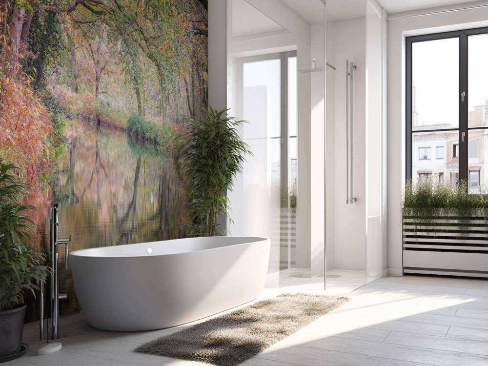 overdekt kleurrijk bos