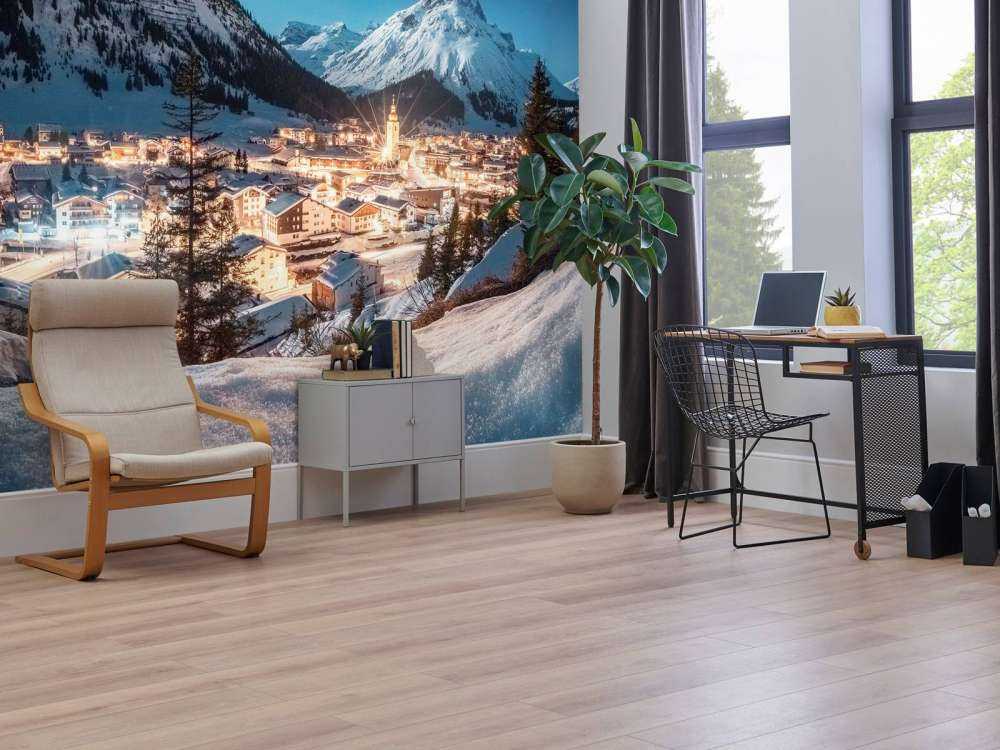 Fonkelend alpendorp onder sterrenhemel