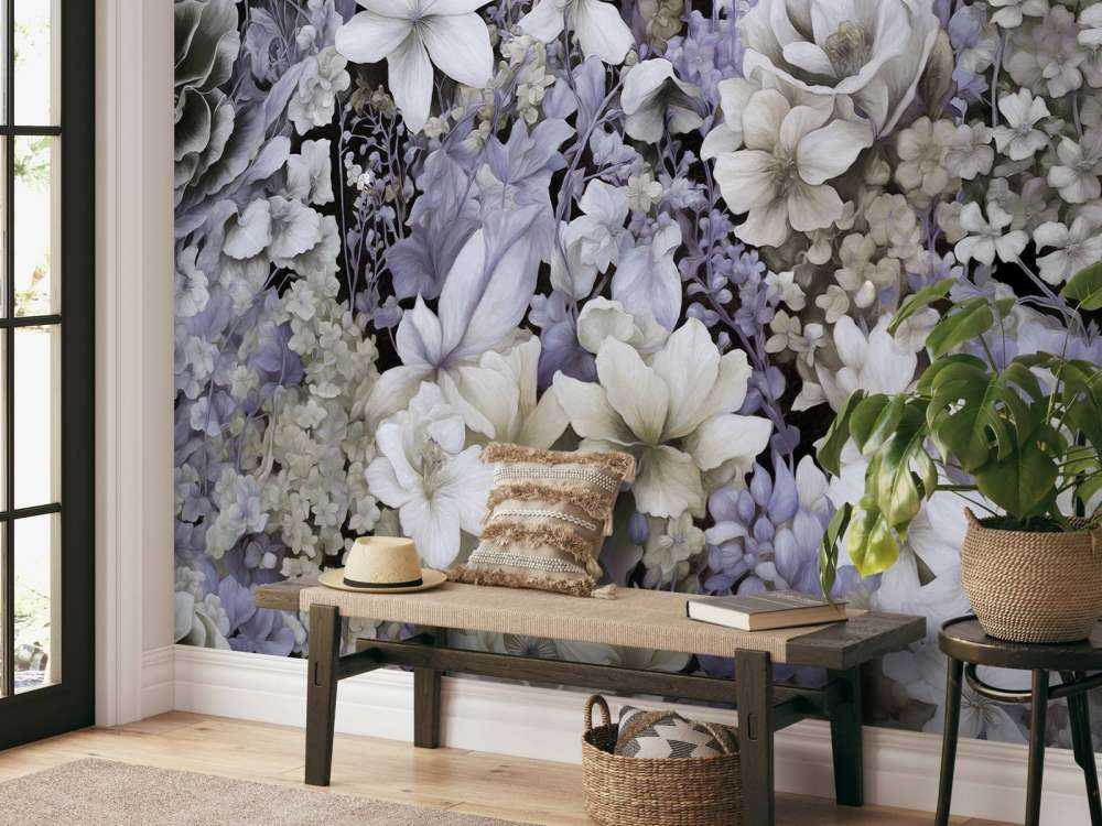 Flower festivalSEAMLESS Dark Gray