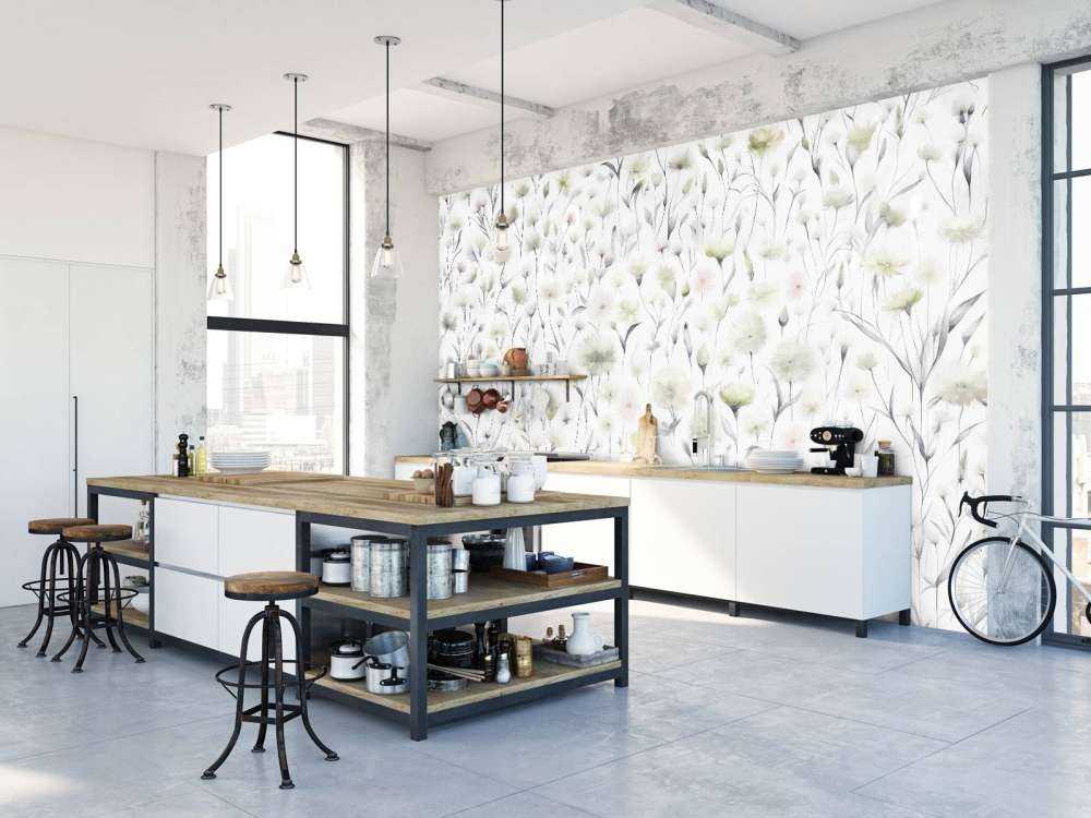 Cornflowers and field grasses Green