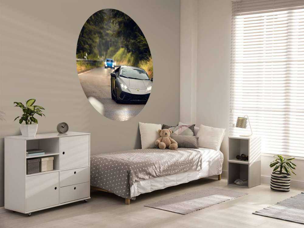 Matgrijze Lamborghini in de natuur