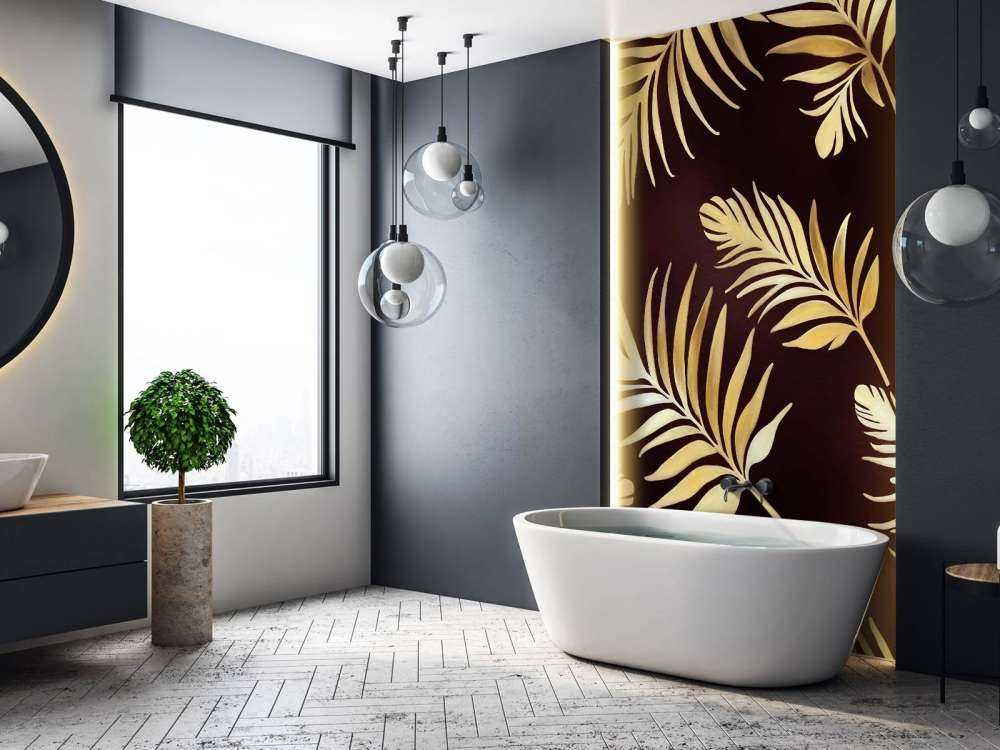 Golden leaves on dark Bronze