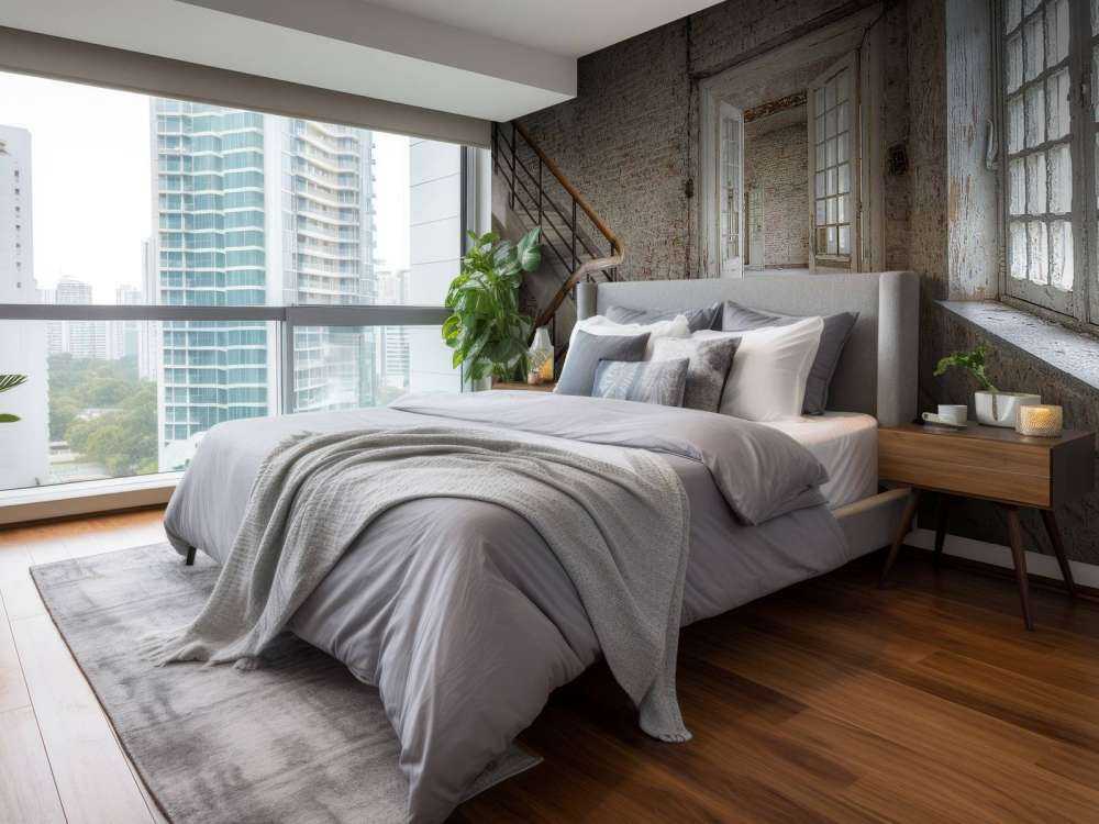 Lege gang met bakstenen muren