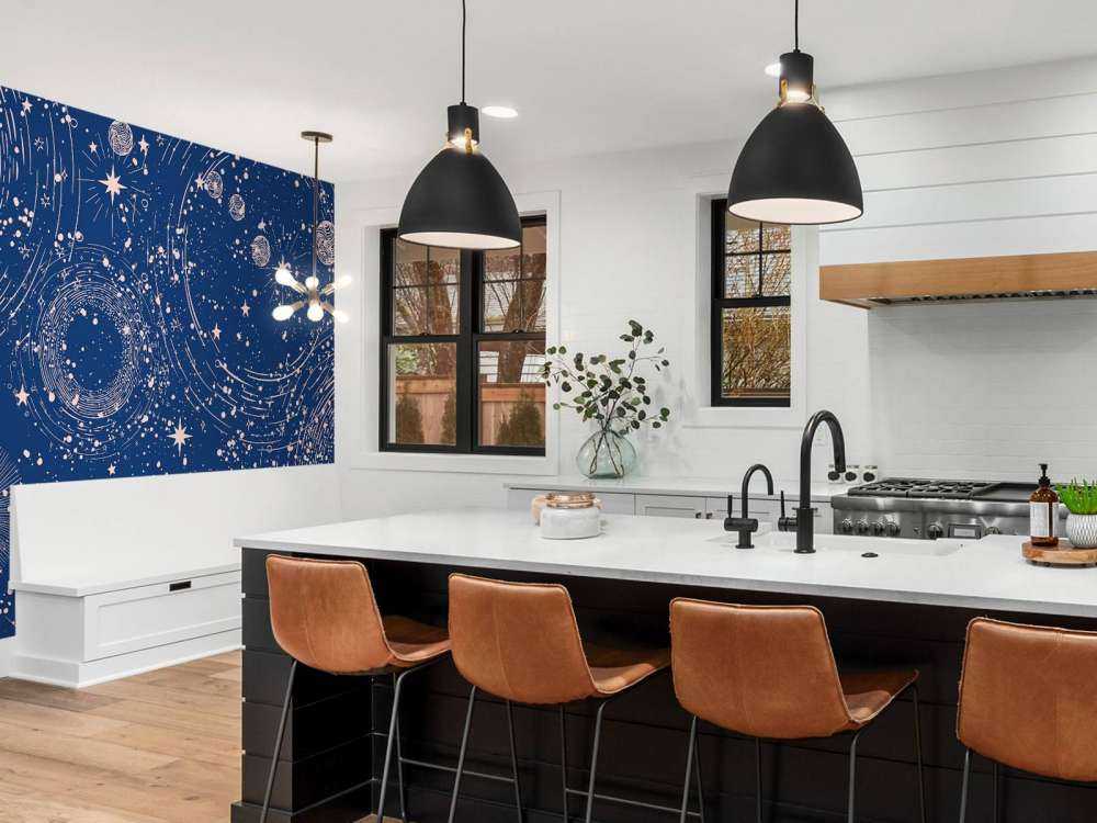 Planetenregen in middernachtblauw