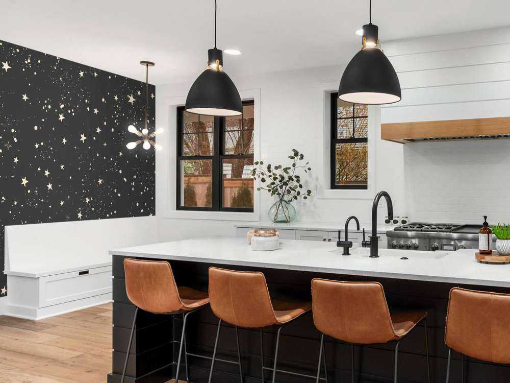 Zacht sterrenveld in nachtzwart