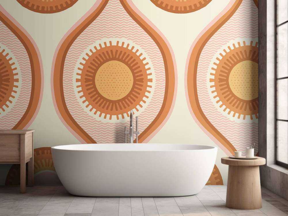 Warme zonnespiralen in retrostijl