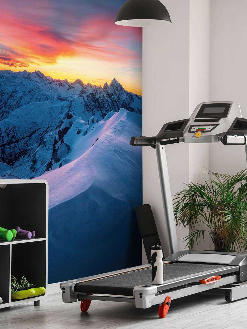 Besneeuwde pieken bij dageraad