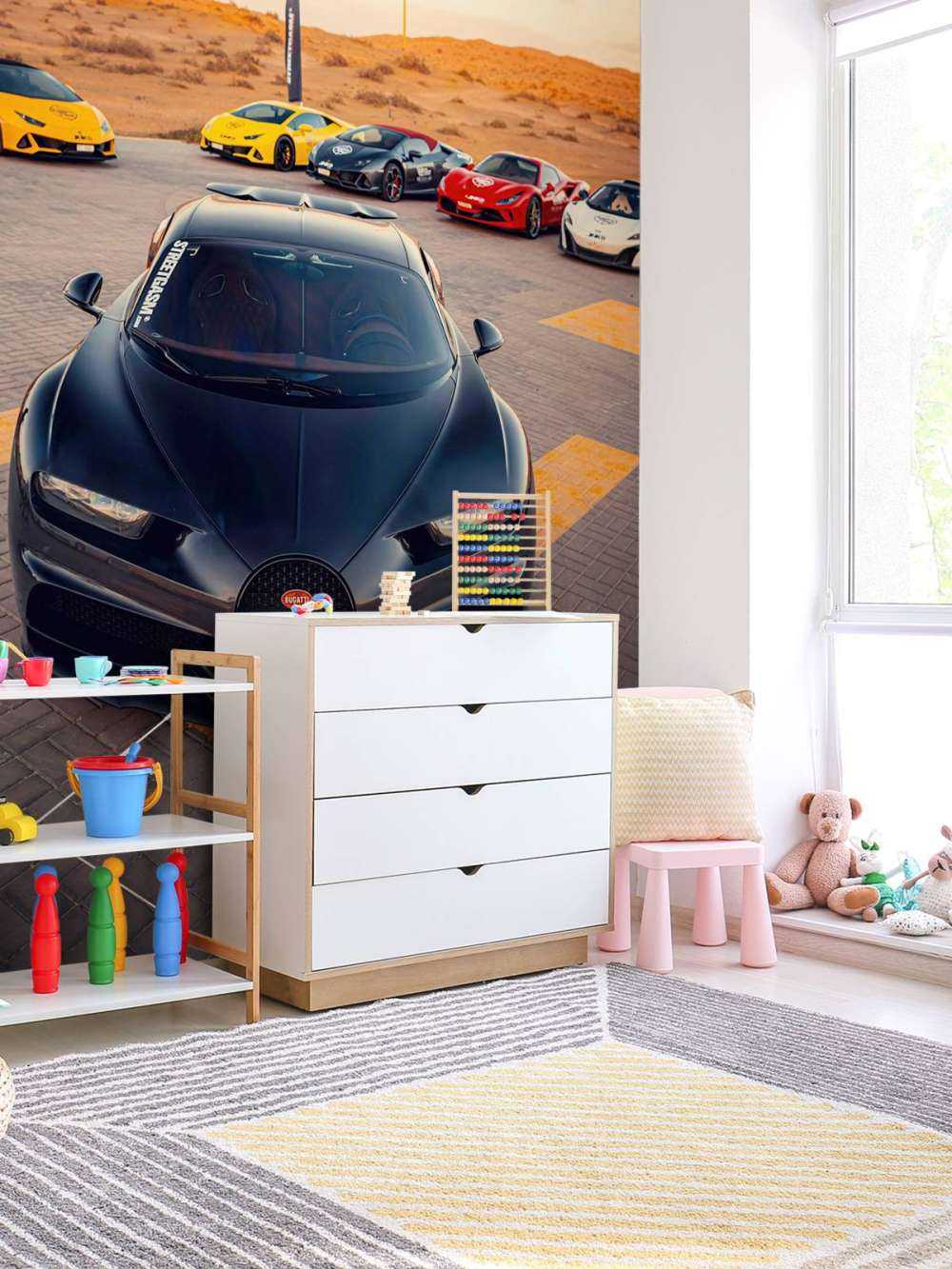 Hypercars bij zonsondergang