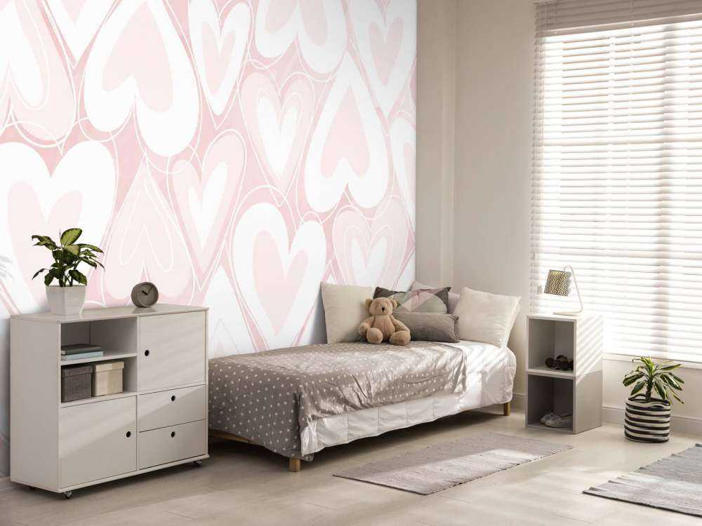 Lichte hartenvloed in poederroze