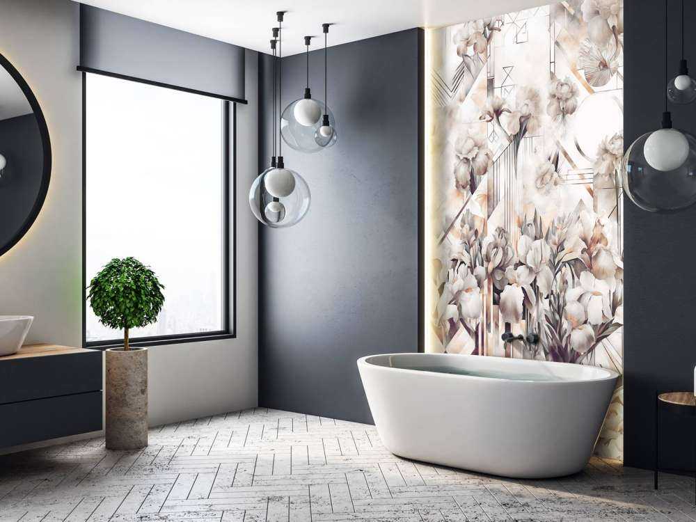 Huge Watercolor Irises Sepia