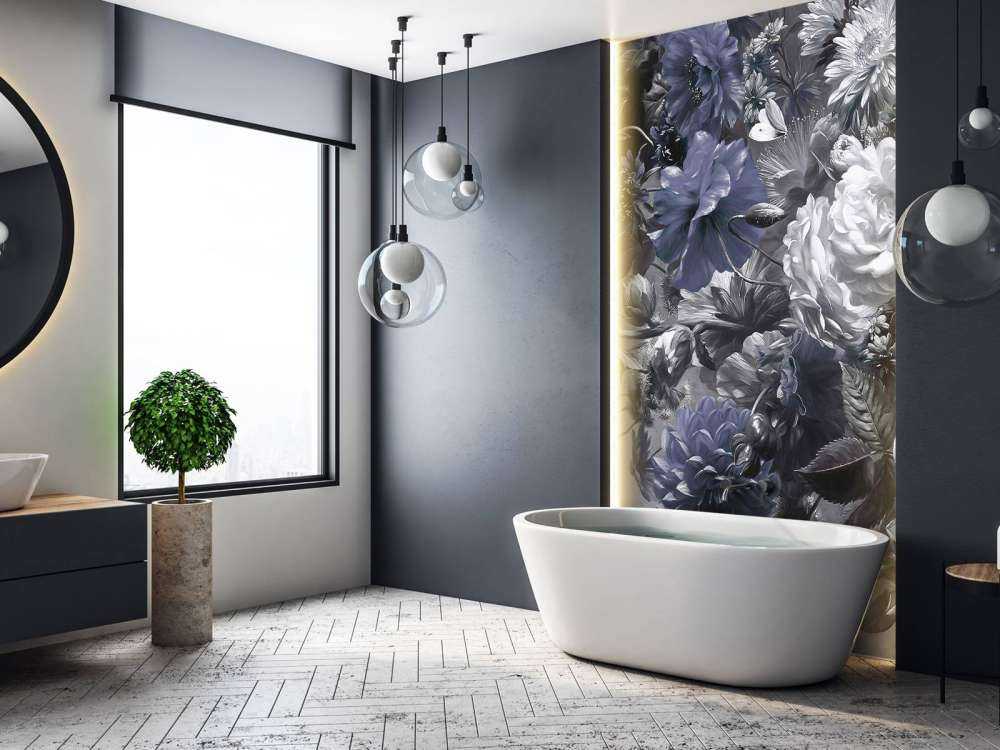 Big bouquet with poppies Blue