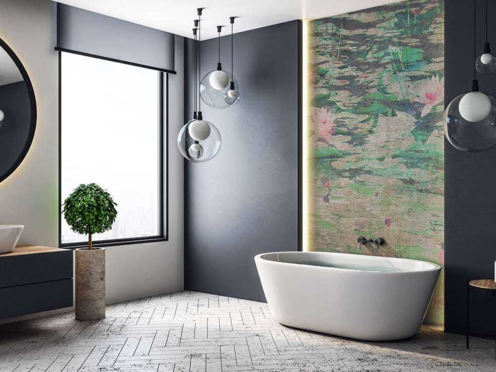 Waterlelies in vergrijsd vijverlicht