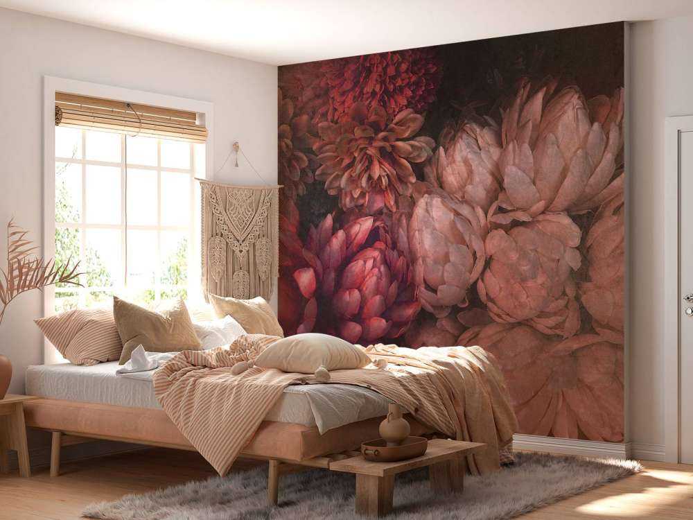 Chrysanten in diepe rozenroodtinten