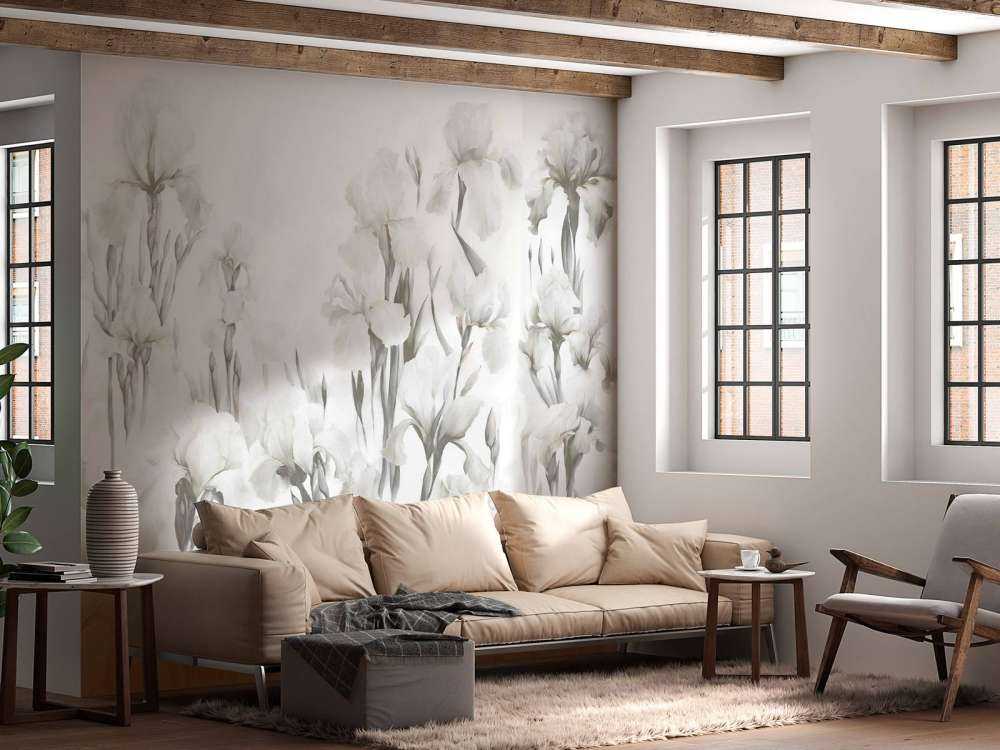 Irises Dance Seamless Warm Beige