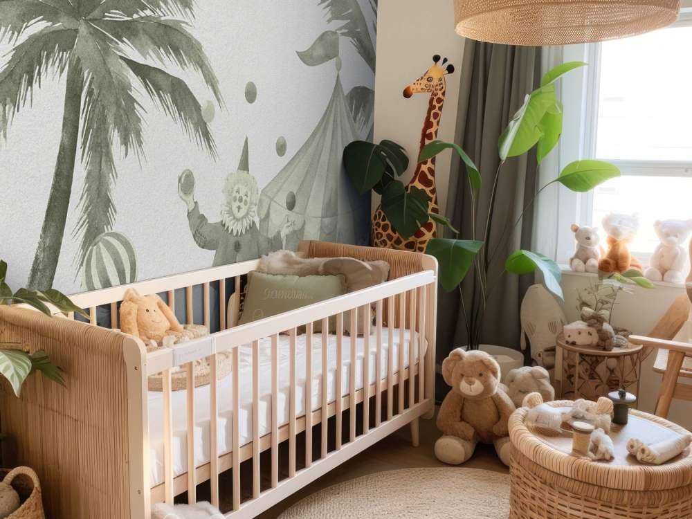 Vrolijke circus dieren in groen