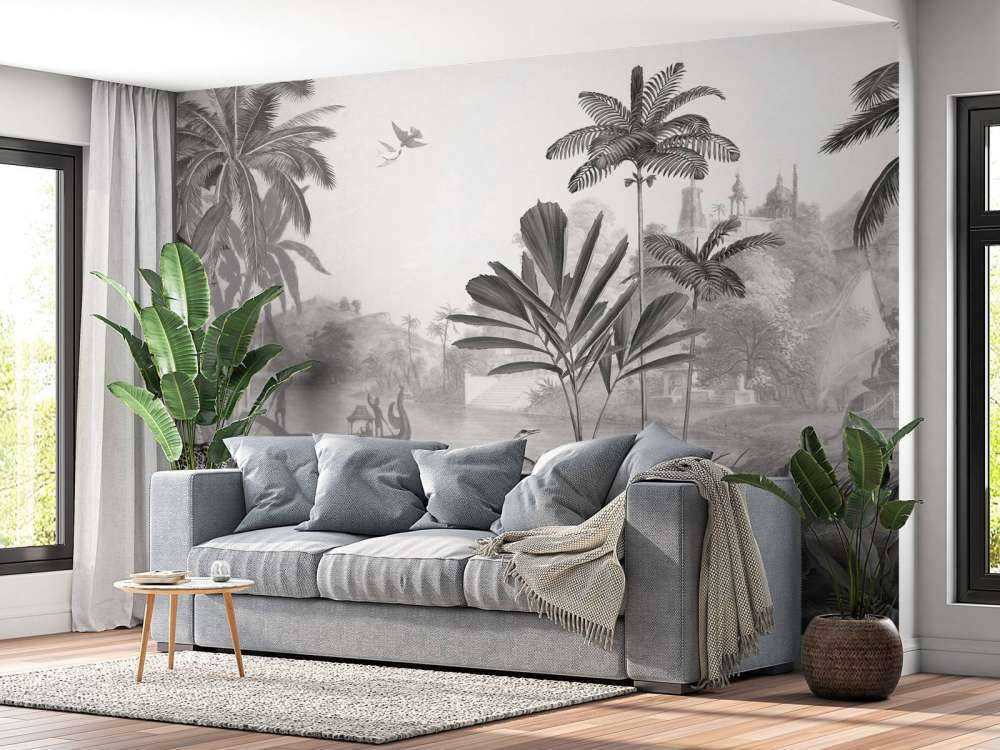 Leopard Landscape - Black and White