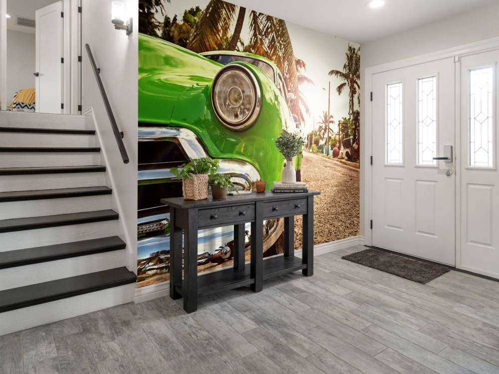 Groene klassieke auto