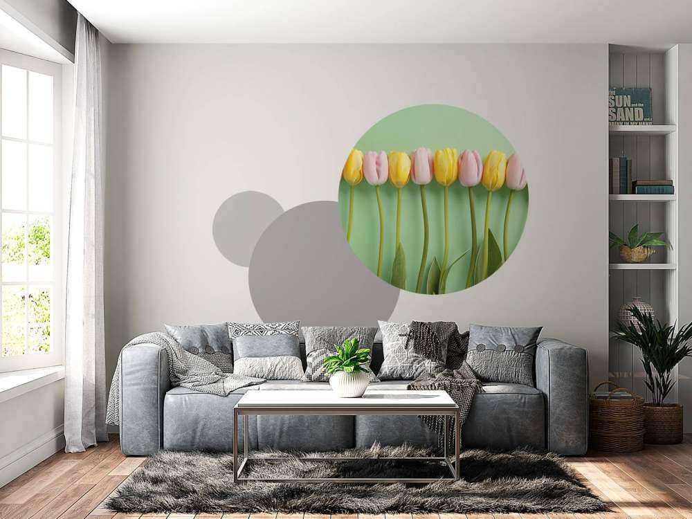 Tulpen op mintgroene achtergrond