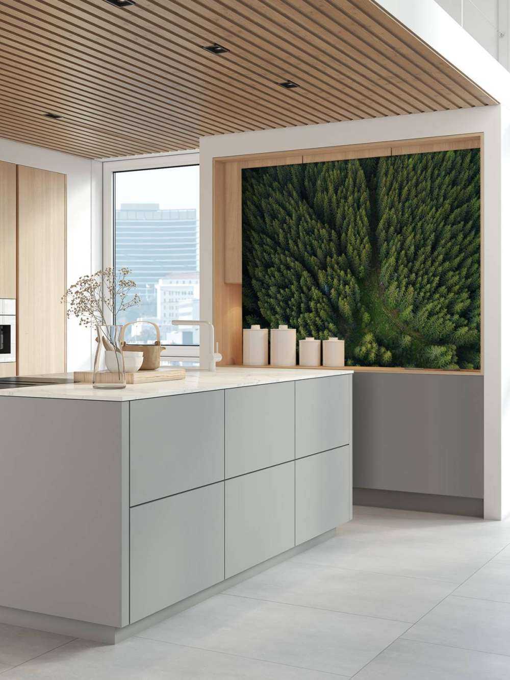 Dennenbos van bovenaf