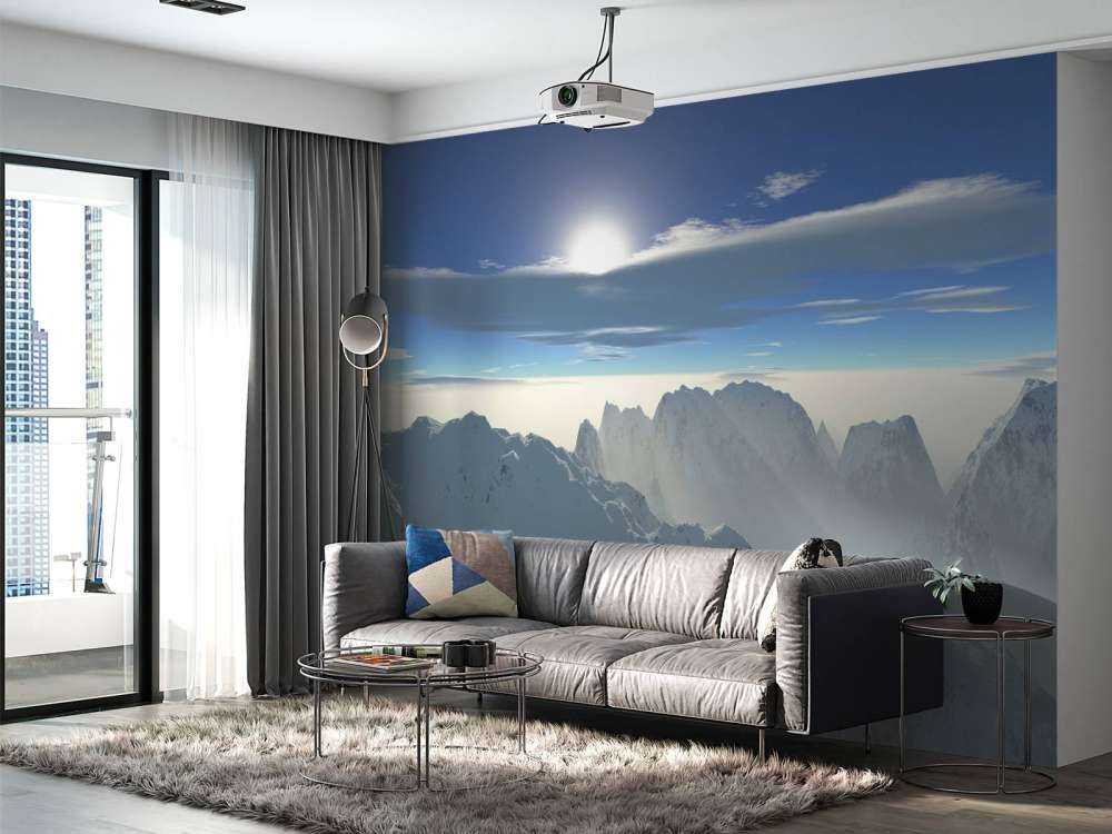 Besneeuwde bergtoppen panorama