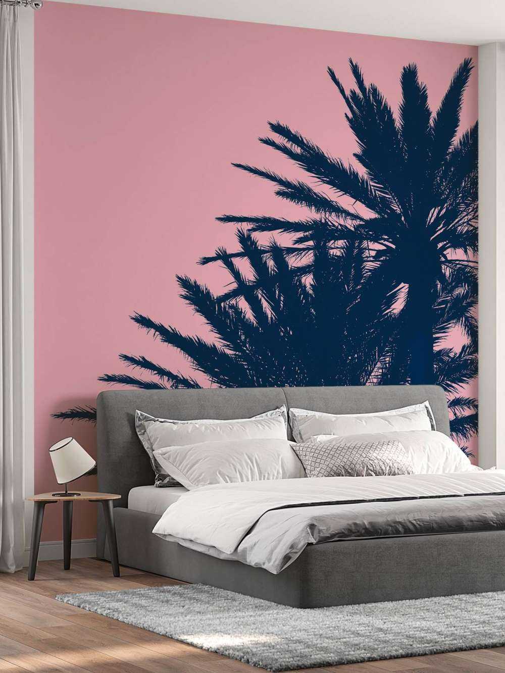 Palmbomen met roze achtergrond - Fotobehang, image size:1000x1333