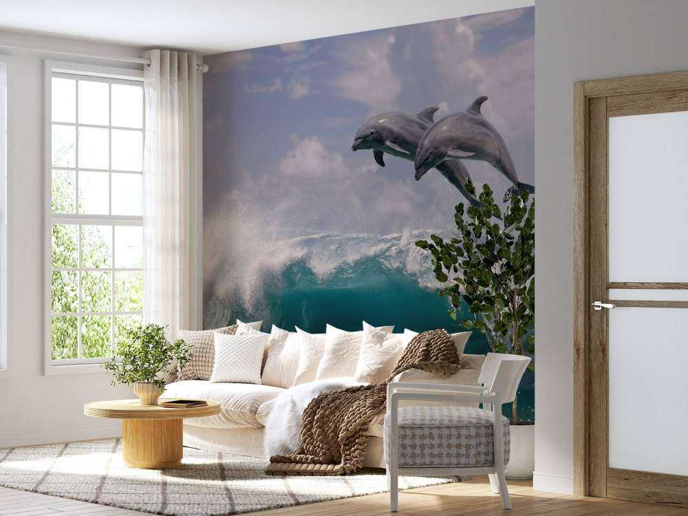 Dolfijnen en golven