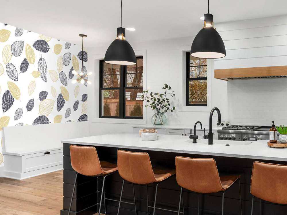 Goud zwarte bladeren