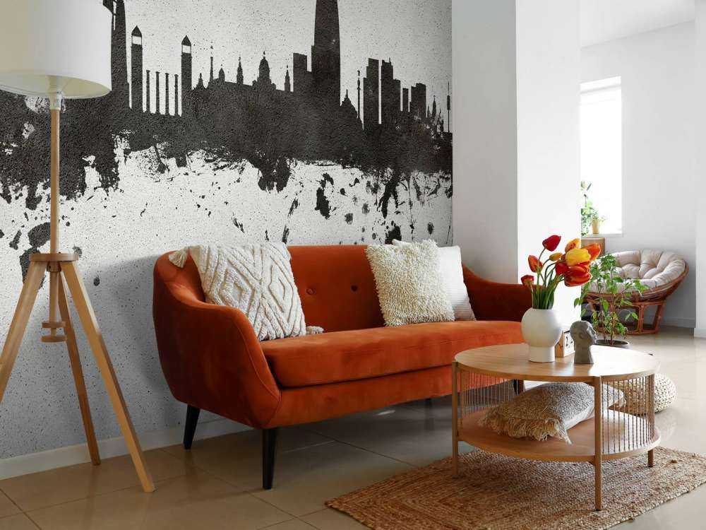 Waterverf skyline, Barcelona