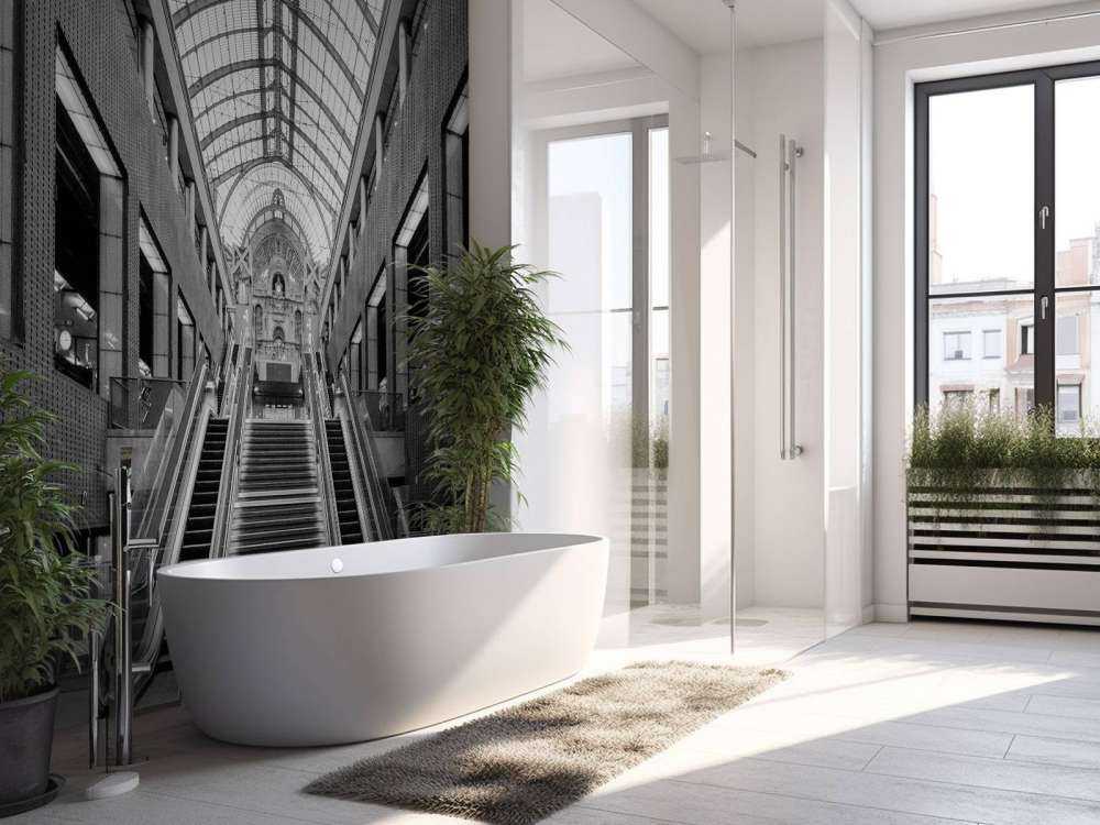 Antwerpen centraal station zwart wit