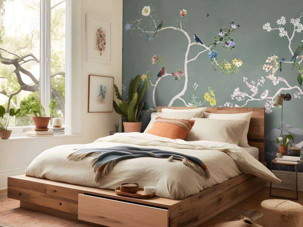 Birds in Garden Panorama 6