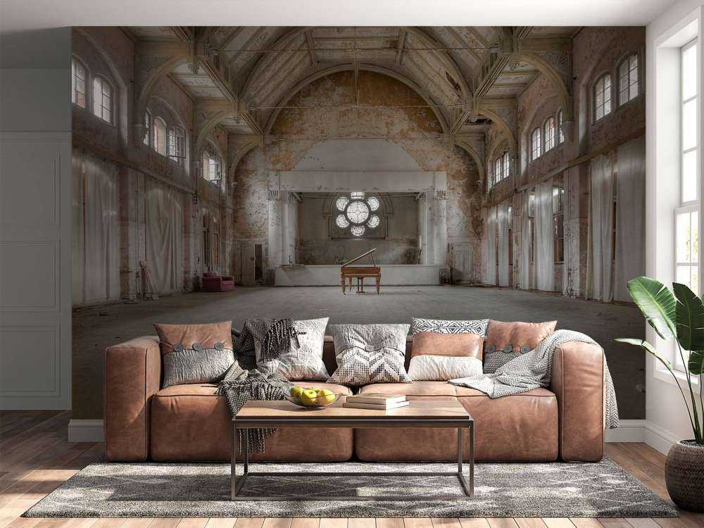 Zaal in oud sanatorium
