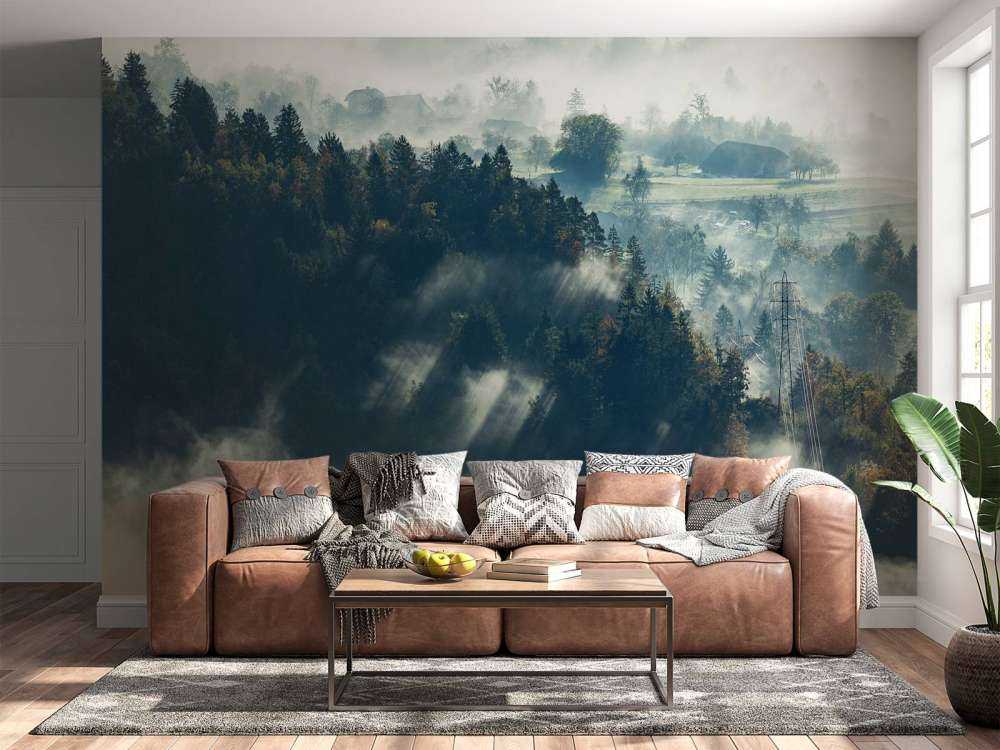 Mistig landschap