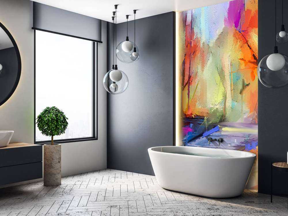 Olieverfschilderij van een bos