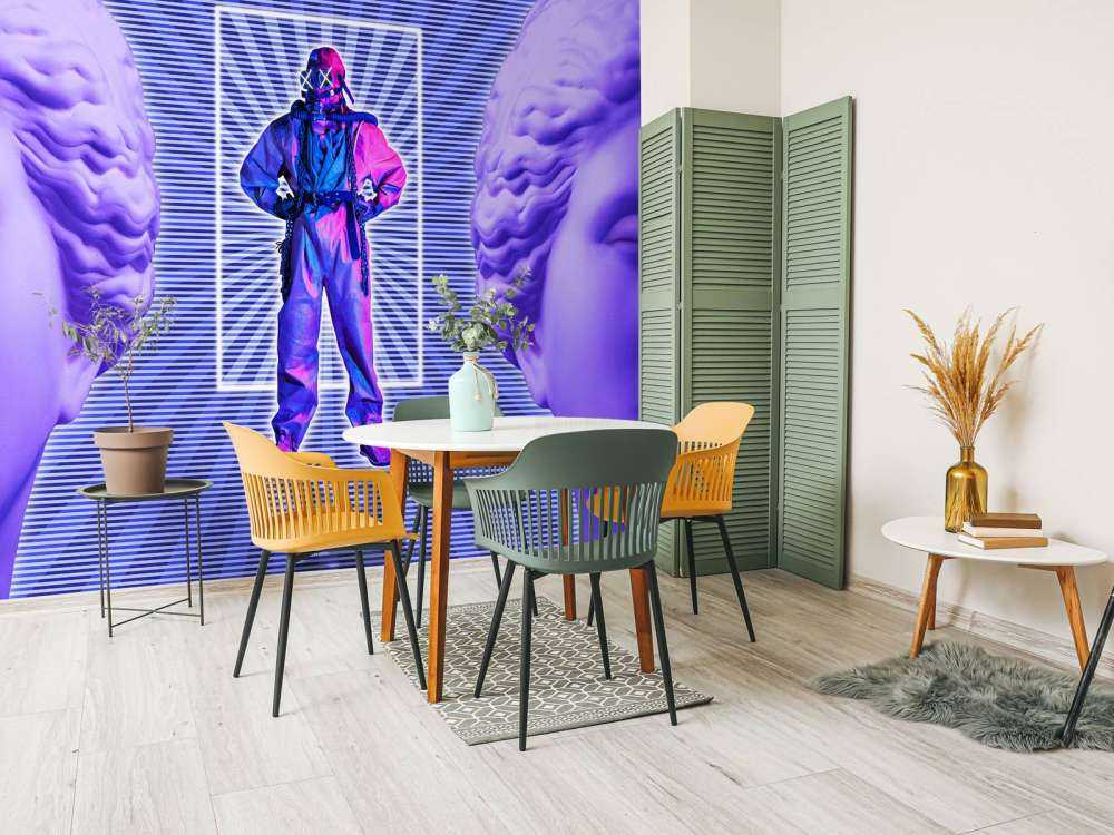 Modern design met Griekse standbeelden