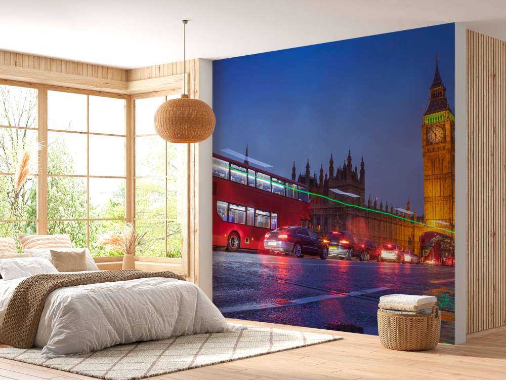 Het Londens verkeer in de avond