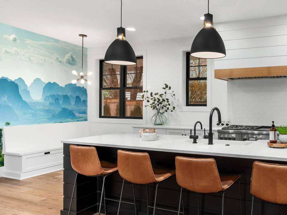 Mistig landschap in Thailand