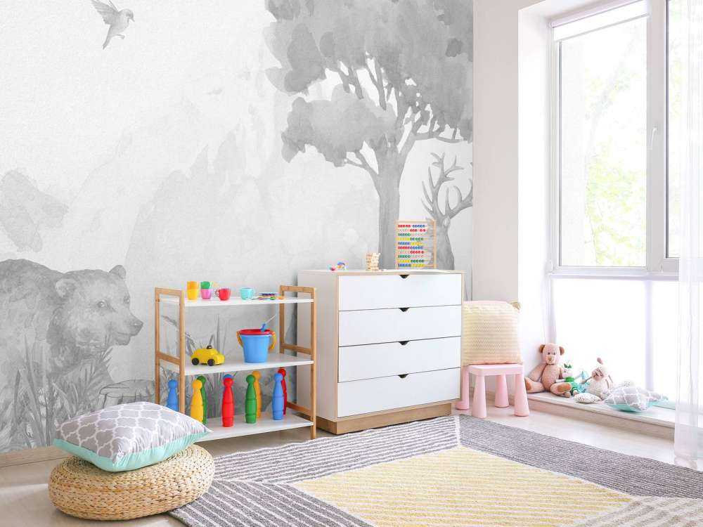 Bosdieren in zwart-wit