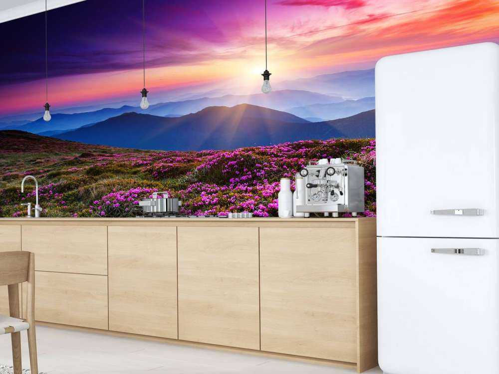 Rhododendron bloemen in de bergen