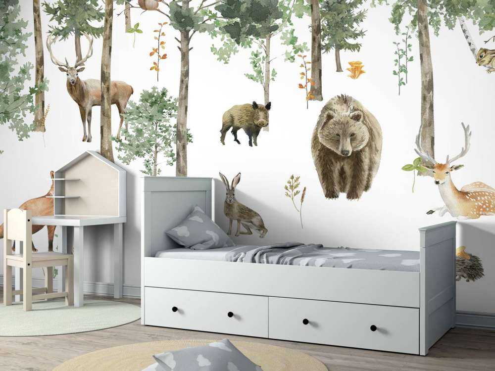 Bosdiertjes van waterverf