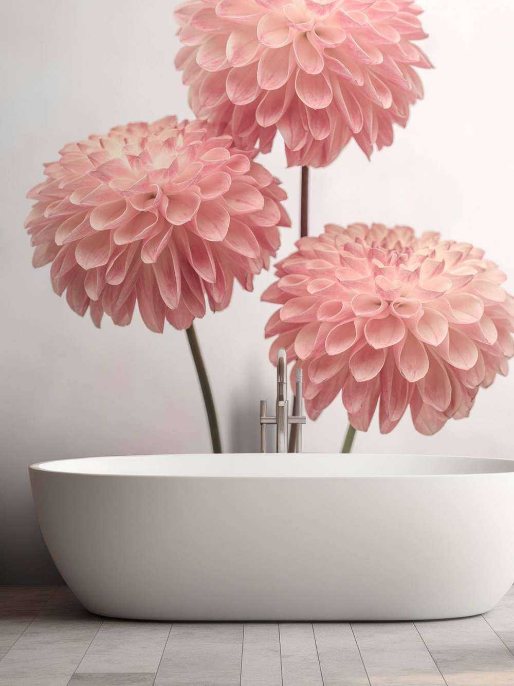 Drie roze dahlia's
