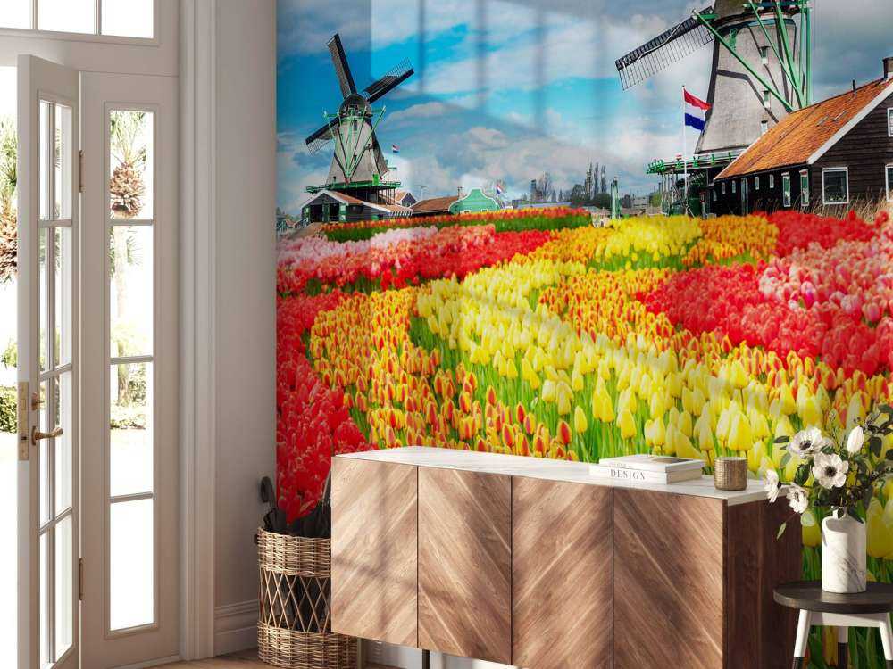 Kleurrijke tulpen creatie