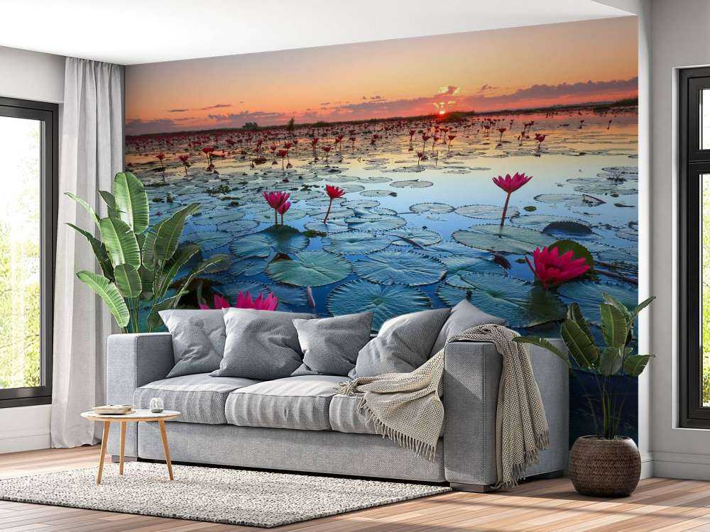 Lotusbloem bij zonsopgang