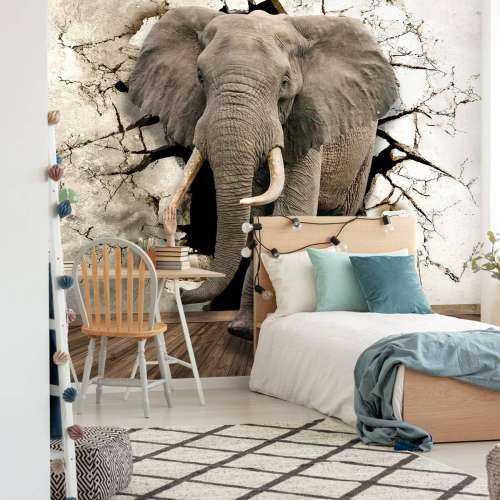Grote olifant uit de muur